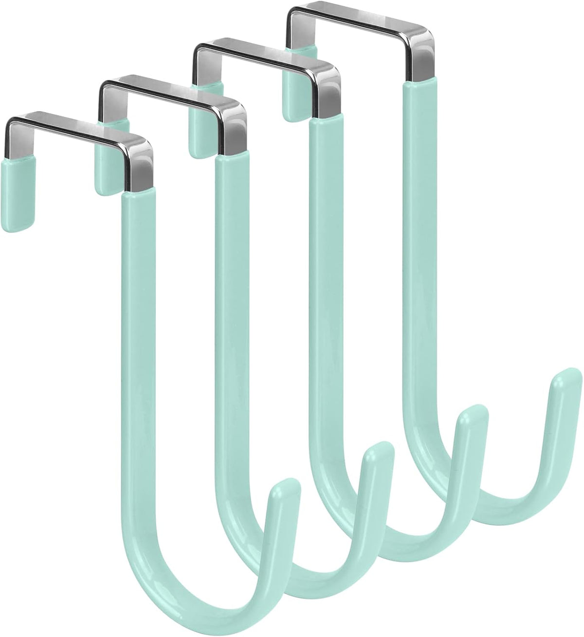 FYY Over The Door Hooks, 4 Pack Door Hangers Hooks with Rubber Prevent Scratches Heavy Duty