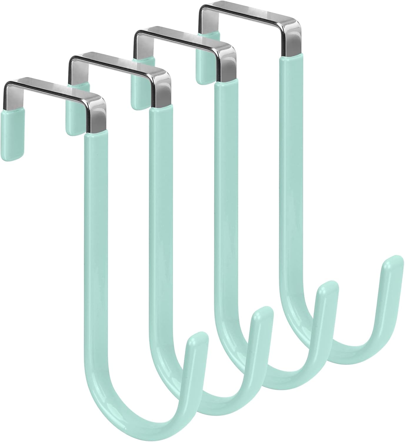 FYY Over The Door Hooks, 4 Pack Door Hangers Hooks with Rubber Prevent Scratches Heavy Duty
