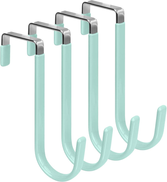 FYY Over The Door Hooks, 4 Pack Door Hangers Hooks with Rubber Prevent Scratches Heavy Duty