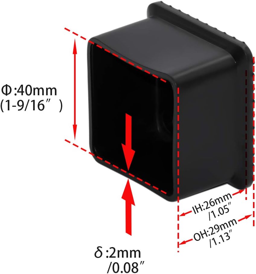 Flyshop Flexible Anti-Scratch PVC Patio Chair Table Leg Caps Tips Floor Protectors Square Furniture