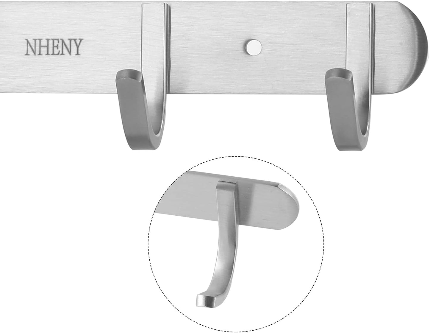 Coat Hook Wall Mount Towel Hook Rack with 4 Hooks 11-inch Hanger for Hanging Clothes, Bags, Keys