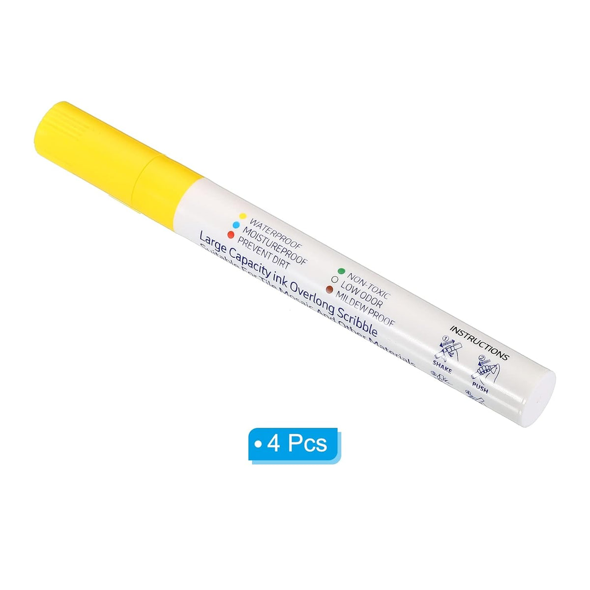 PATIKIL Grout Pen, 4 Pack Yellow Tile Marker Waterproof Grout Sealer Pen Tile Repair Pens Paint