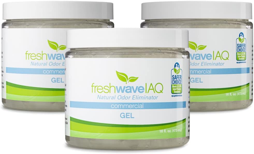 Fresh Wave IAQ Commercial Odor Eliminating Gel, 16 Fl. Oz. | Pack of 3 | Odor Absorbers for Home |
