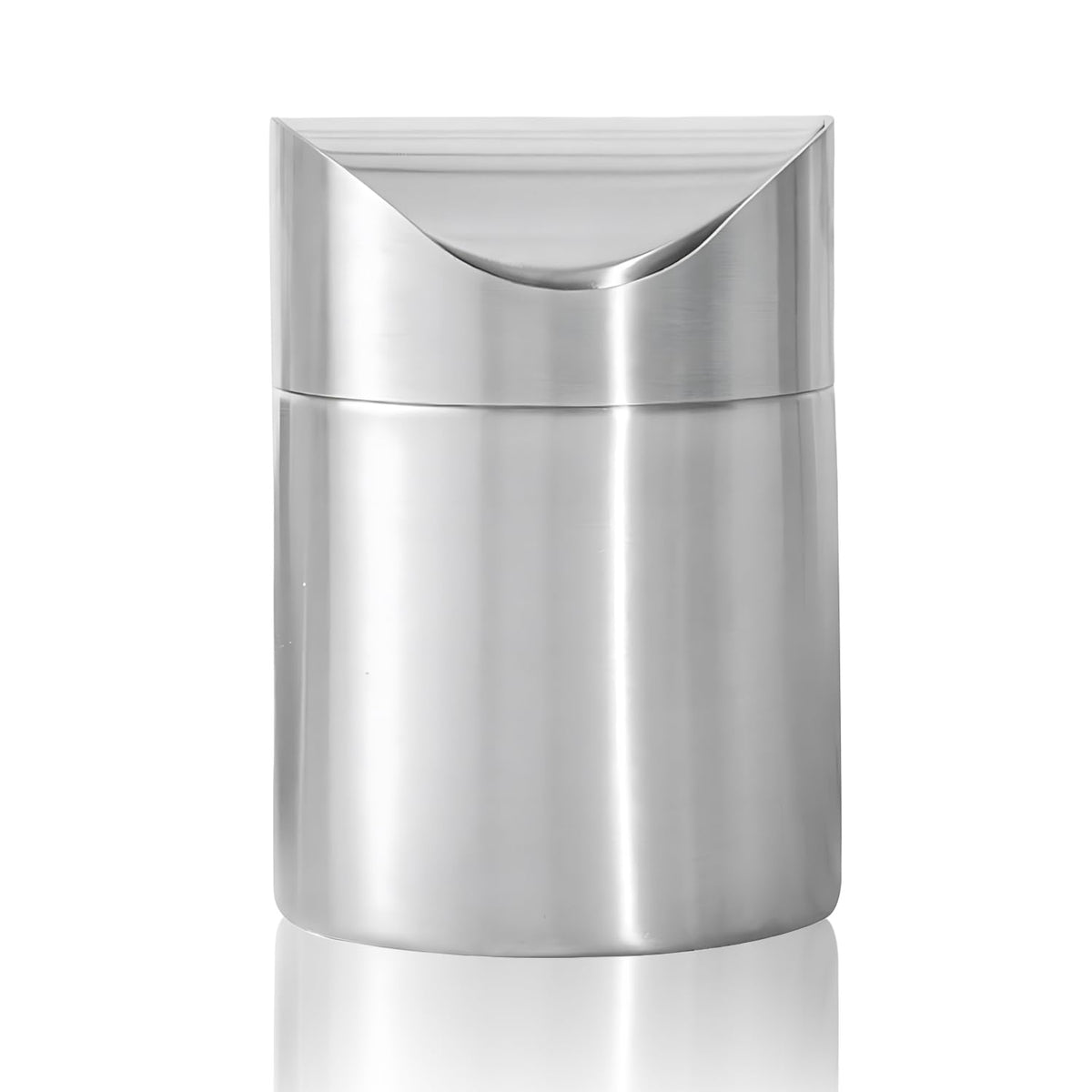Mini Trash Can, Tiny Desktop Trash Bin with Swing Lid, Stainless Steel Bathroom Countertop Garbage