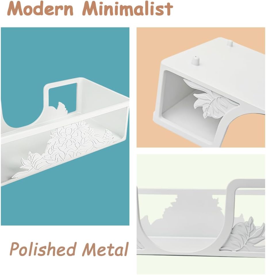 Metal Napkin Holder for Bathroom and Kitchen - White Floral Design Disposable Hand Towel Holder