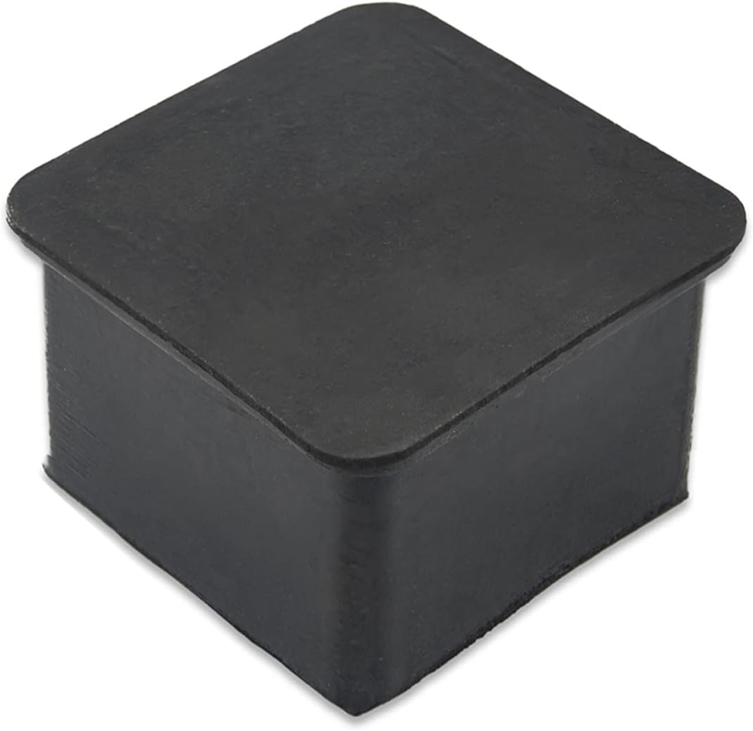 Flyshop Non-Slip Thick Rubber Leg Tips Floor Protectors Square Chair Leg Caps, 20pcs, Black, 40 mm
