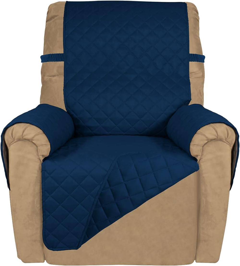 PureFit Reversible Quilted Oversized Recliner Sofa Cover, Water Resistant Furniture Protector
