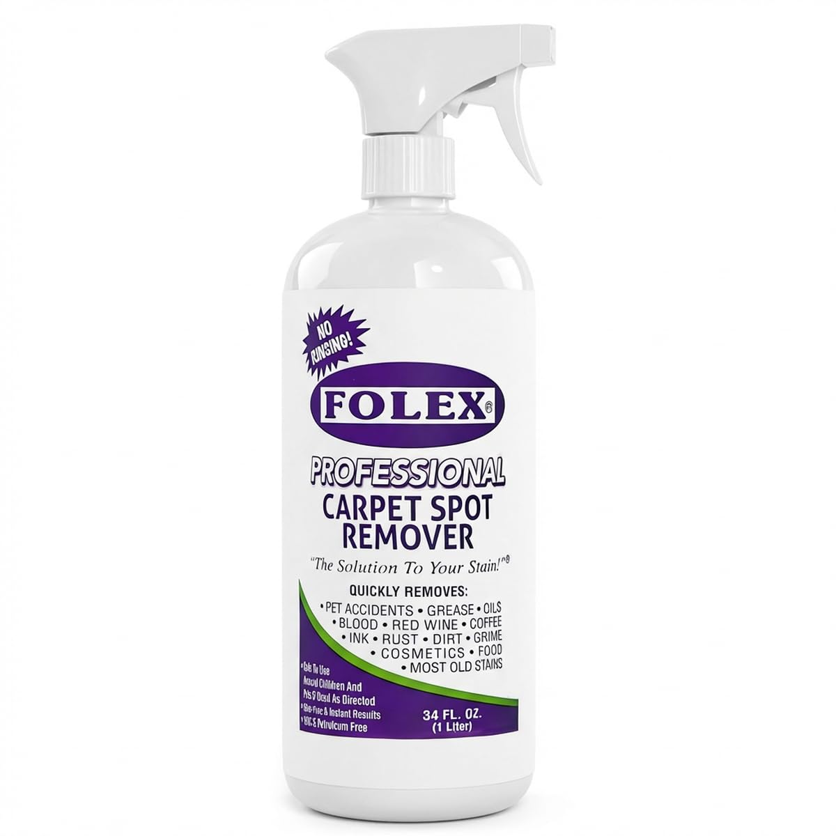 FOLEX - Professional Carpet Cleaner Spray 34 oz - Pet Stain Removal - Instant Stain Removal - No