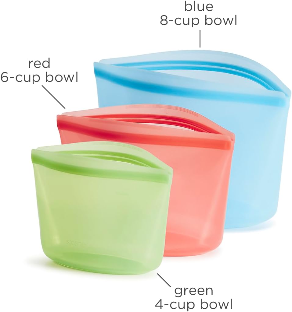 Stasher Premium Silicone Reusable Food Storage Bags, 3-Pack, Multi, Multi-Use Food Storage Bags
