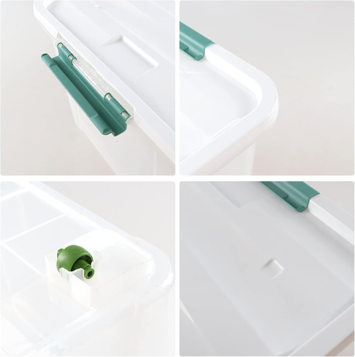 80 L Extra Large Plastic Storage Box, Clear Large Plastic Storage Bins with Wheels, 4-Pack