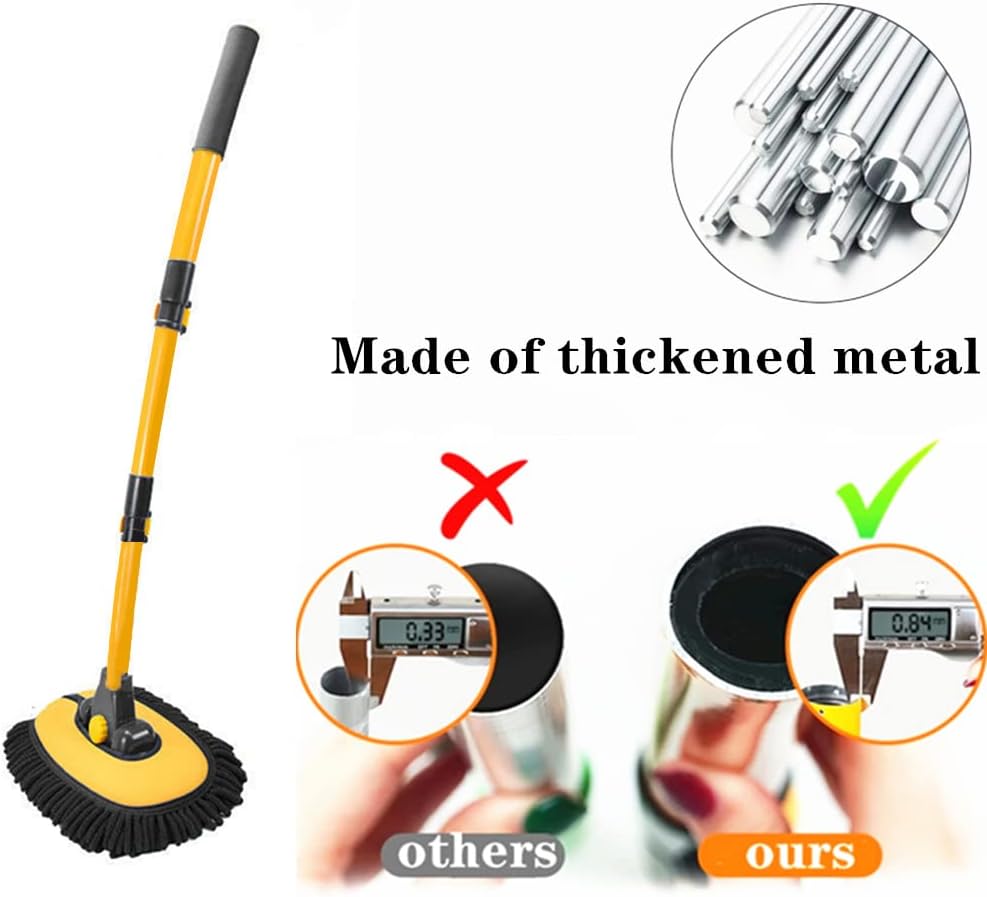 Car Wash Brush with Long Handle, Microfiber Towels Car Wash Kit Cleaning Supplies, Car Wash Mop