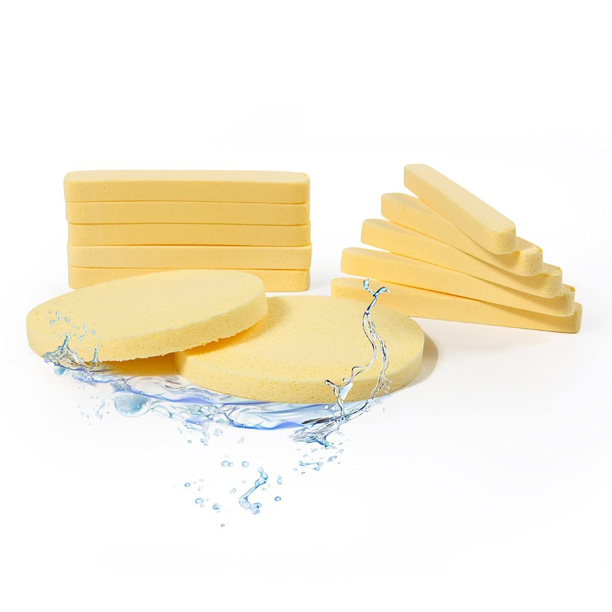 Facial Sponge Compressed,60 Pcs PVA Professional Makeup Removal Wash Round Face Sponges Spa Pads