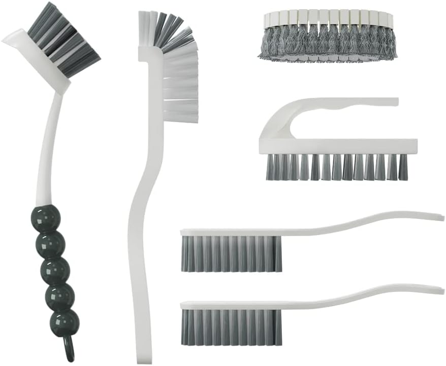 6 PCS Cleaning Brush, Scrub Brush Set for Kitchen and Bathroom Household Use with Various Brushes