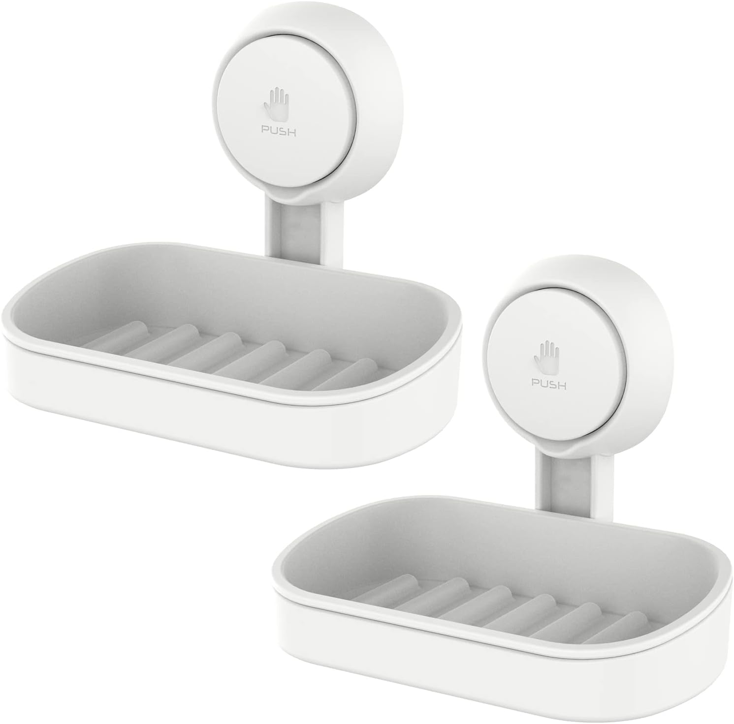 LEVERLOC Soap Holder Suction Cup for Shower, 2 Pack Bar Soap Dish Holder for Shower Wall Mounted
