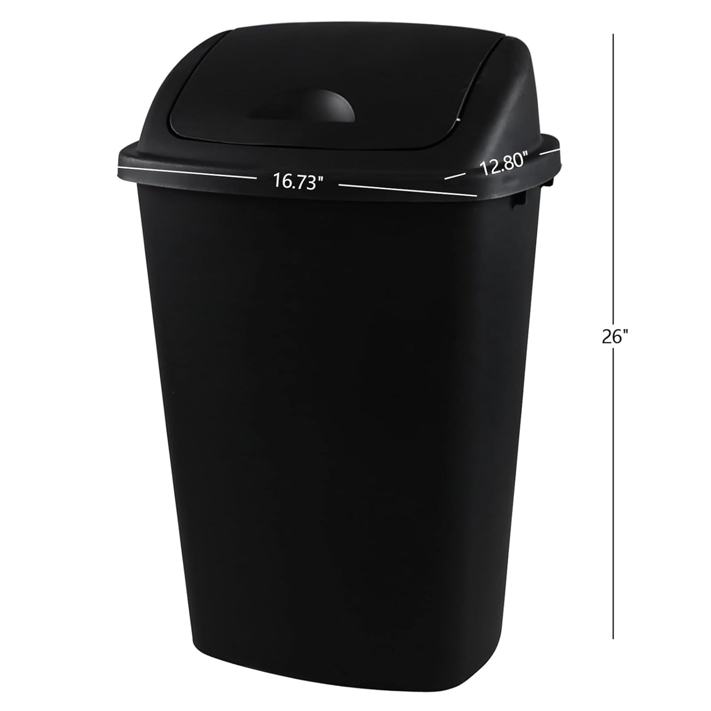 Teyyvn 13 Gallon Tall Kitchen Swing Lid Garbage Container, Set of 4 Plastic Trash Bin with Swing