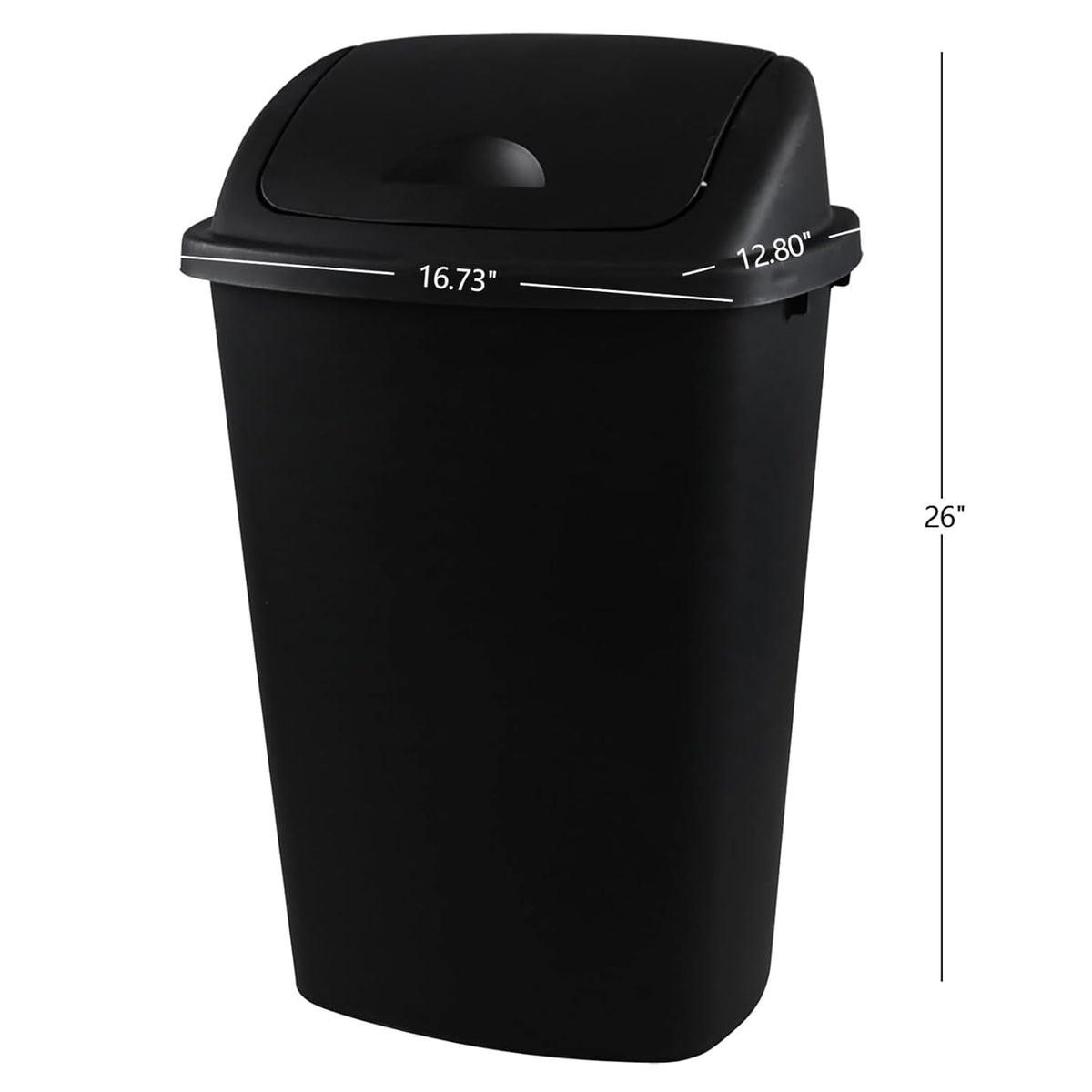 Teyyvn 13 Gallon Tall Kitchen Swing Lid Garbage Container, Set of 4 Plastic Trash Bin with Swing