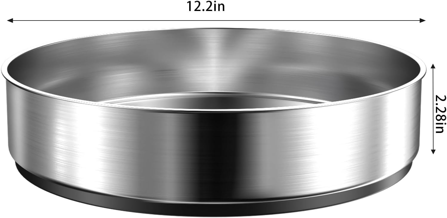 VAEHOLD Pantry Cabinet Lazy Susan Stainless Steel Black Spice Rack Turntable - Decorative Trays