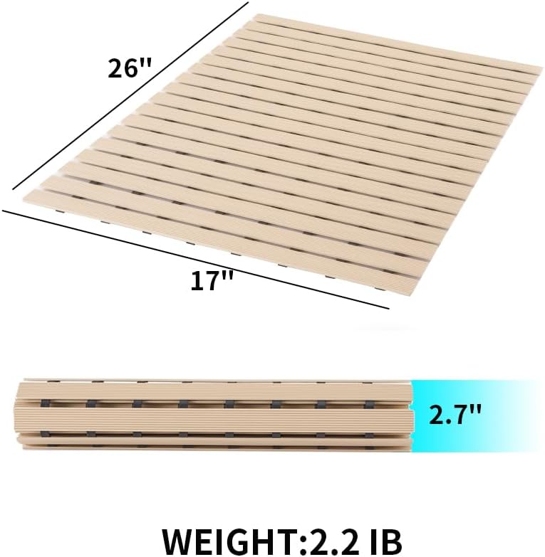 PADOOR Shower-Mat Non Slip, Heavy Duty Bathtub-Mat Curlable Quick Drain Sturdy Bath Tub Mat Without