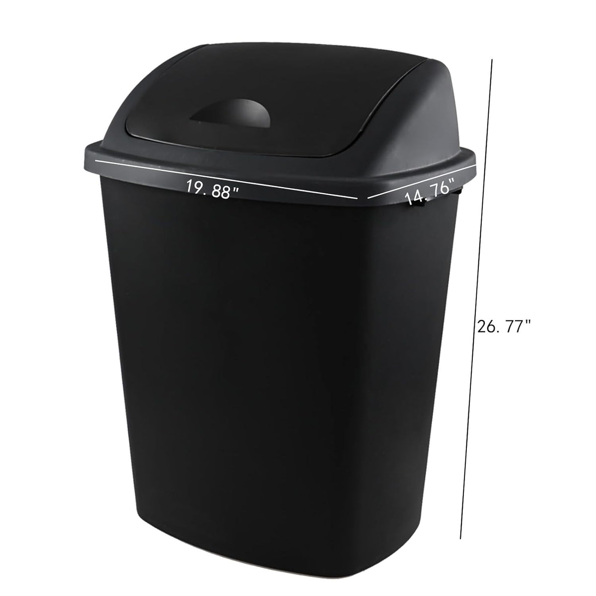 18 Gallon Large Plastic Kitchen Trash Can with Swing Lid, 4 Pack Tall Kitchen Garbage Can with Lid