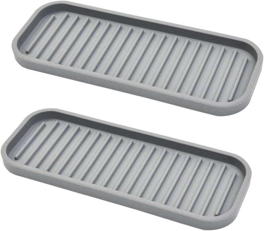 Mofason Silicone Soap Tray, Bathroom Kitchen Finishing Tray, Kitchen Sink with Soap Rack, Sponge