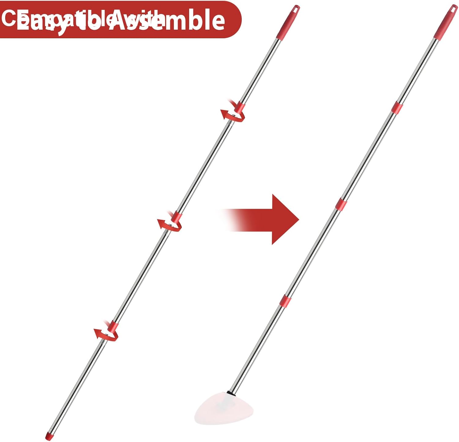 Microfiber Spin Mop Replace Head, Mops Base, Handle Compatible with O Cedar EasyWring 1-Tank Spin