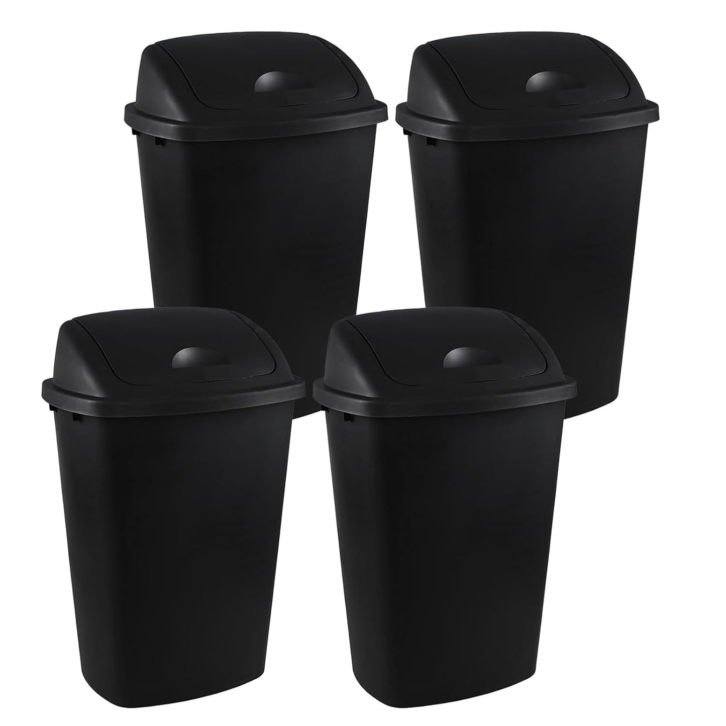 13 Gallon / 50 L Swing Lid Tall Kitchen Trash Can, 4-Pack, Restaurants, Garage, Classroom, Office