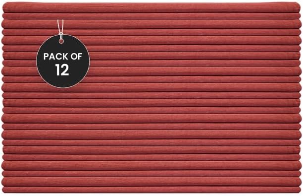 Auto Mechanic Shop Towels (13"x14"), 12 Pack Red - 100% Cotton Commercial Grade Rags for Cleaning &