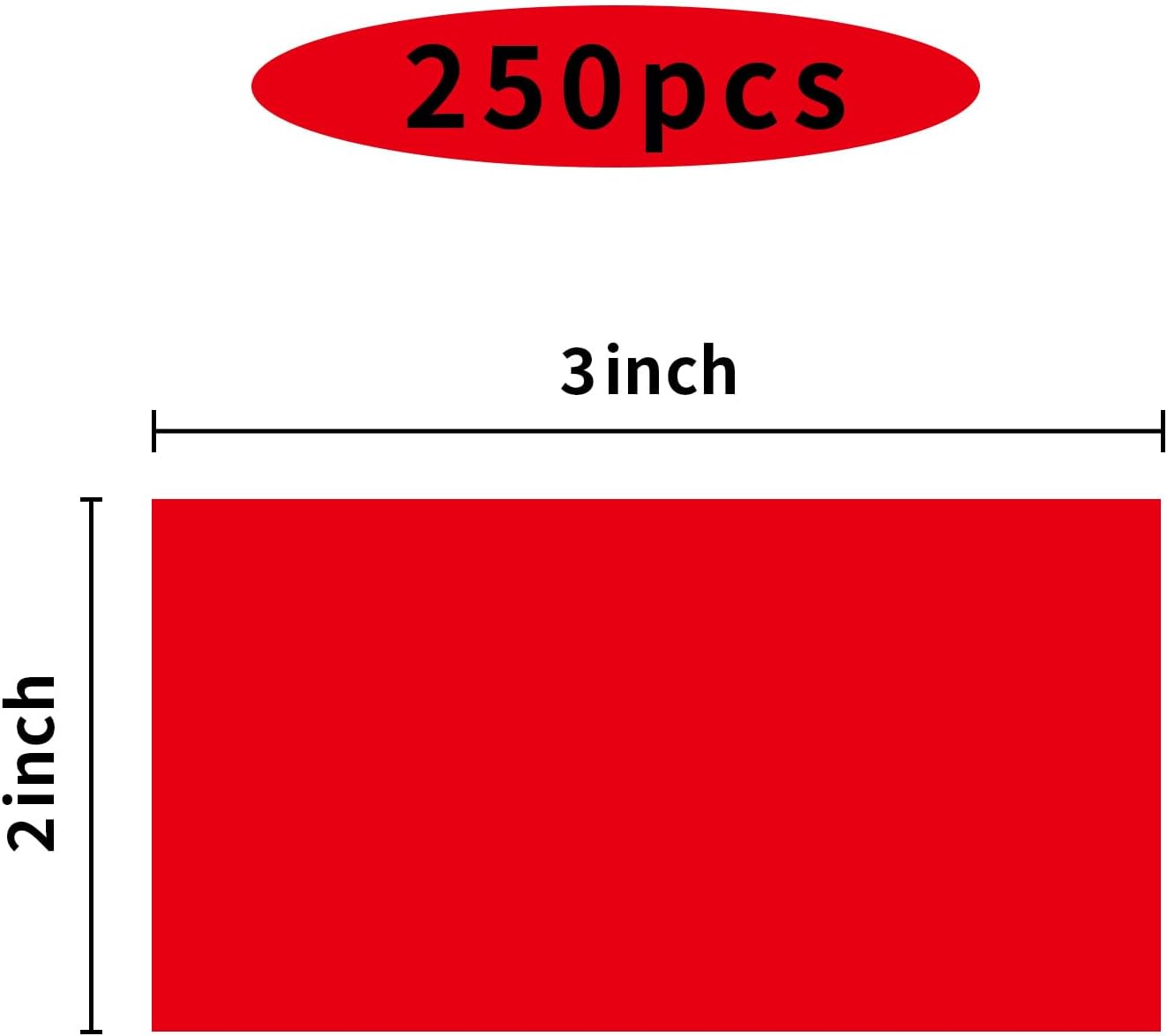 STARLIBOO 250 Red 2*3 Inch Rectangle Removable Writable Color Coding Labels, Name Tag Stickers