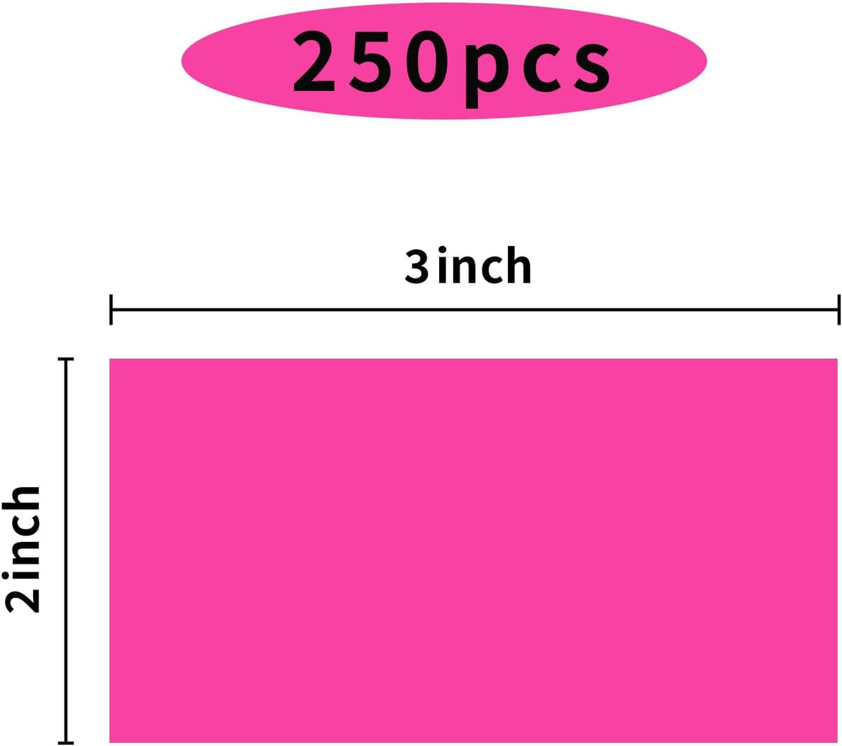 STARLIBOO Neon Colored Labels Stickers 3 x 2 Inch, Rectangle Moving Labels Stickers, 250Pcs Garage