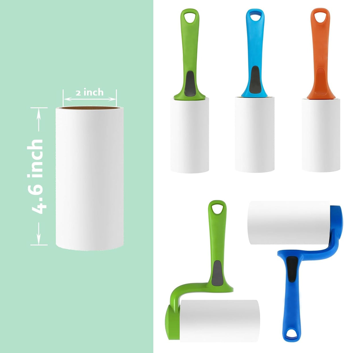 4.6 inch Lint Roller Refills Only for Evercare Giant Lint Rollers for Pet Hair Extreme Stick