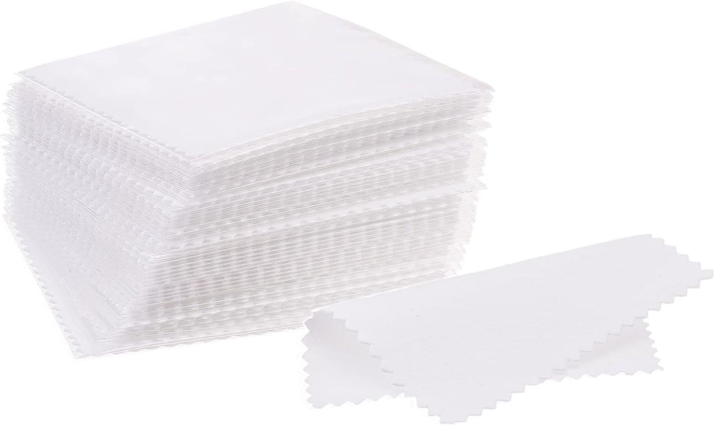 CATIFLIN 100pcs Jewelry Cleaning Cloth, Silver Polishing Cloth Individually Wrapped, Small Jewelry
