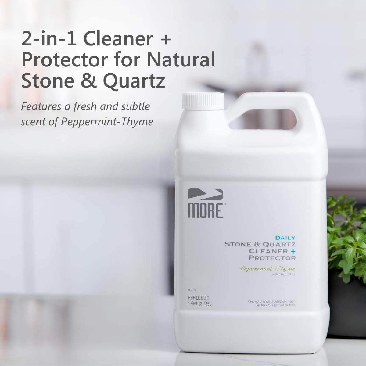 MORE Stone & Quartz Cleaner + Protector - Water-Based Surface Care Spray Refill - For Kitchen &
