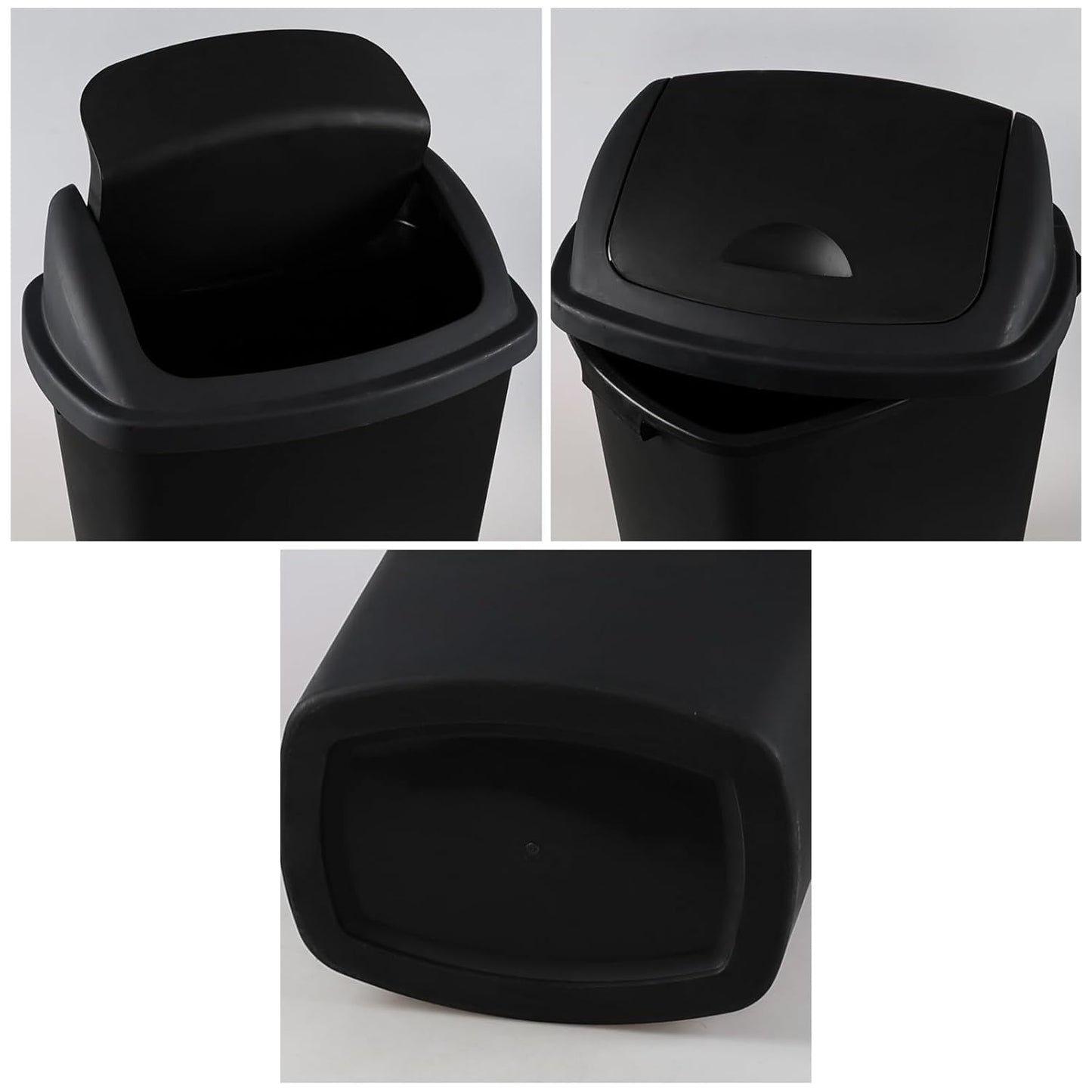 Teyyvn 18 Gallon Tall Plastic Kitchen Trash Can with Swing Lid, 4 Pack Large Plastic Swing Top