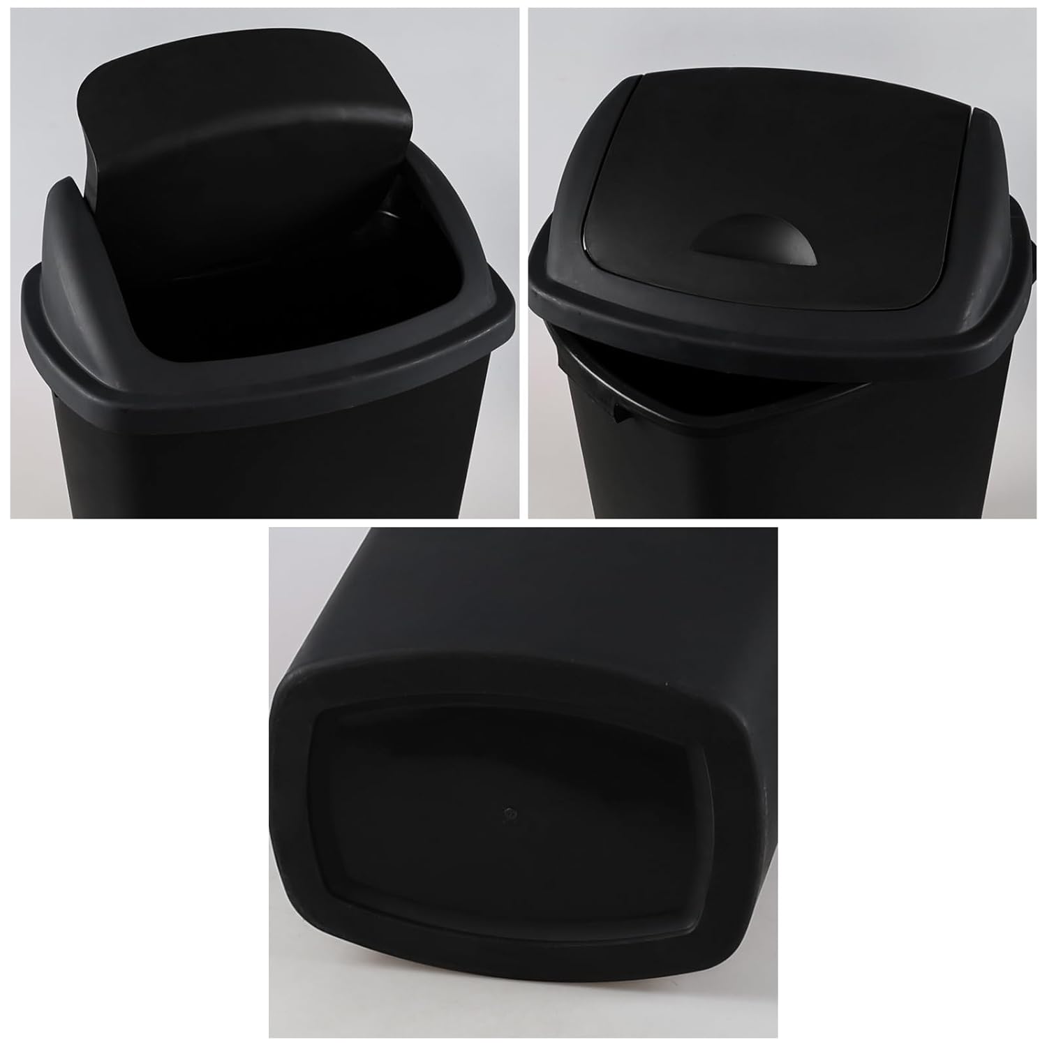 Teyyvn 18 Gallon Tall Plastic Kitchen Trash Can with Swing Lid, 4 Pack Large Plastic Swing Top
