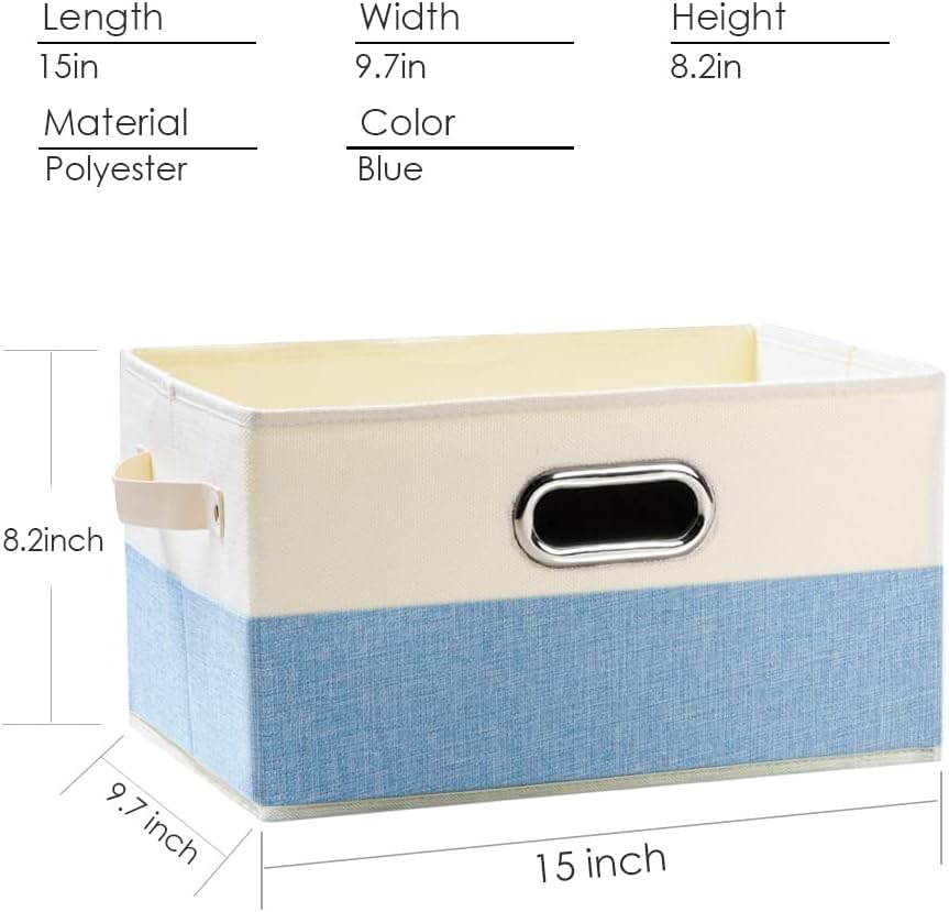 PRANDOM Large Fodable Storage Baskets for Closet [3-pack] Decorative Fabric Storage Bins Cubes with