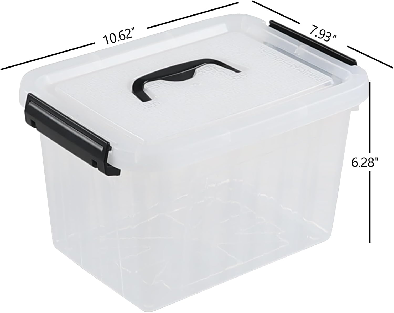 4 Packs Plastic Stackable Storage Container Bin with Lid and Latch, Plastic Latching Box with