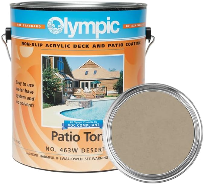 Olympic Patio Tones - Desert Sun - 1 Gallon - Non-slip acrylic deck and patio coating, concrete