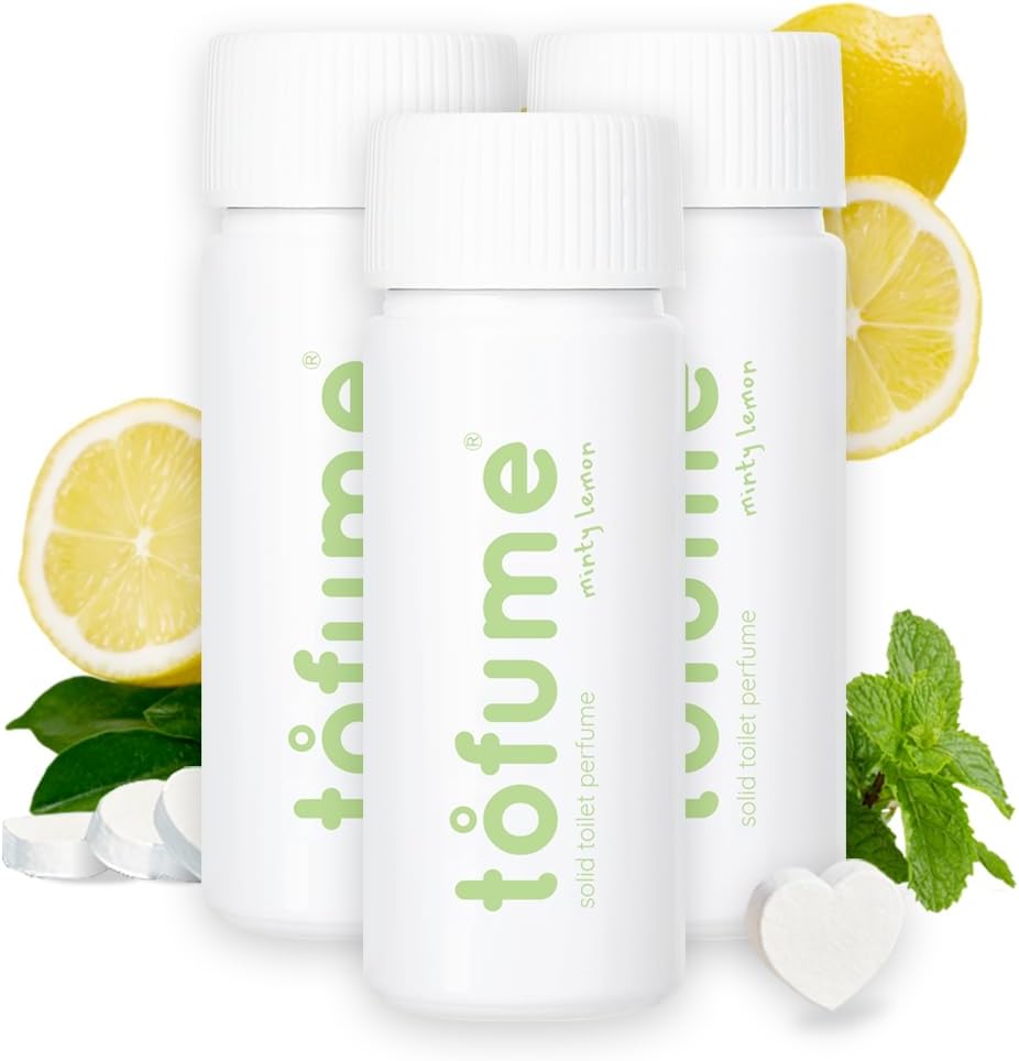 Effervescent Bathroom Air Freshener - Fresh Minty Lemon - Toilet Deodorizer, Bathroom Odor