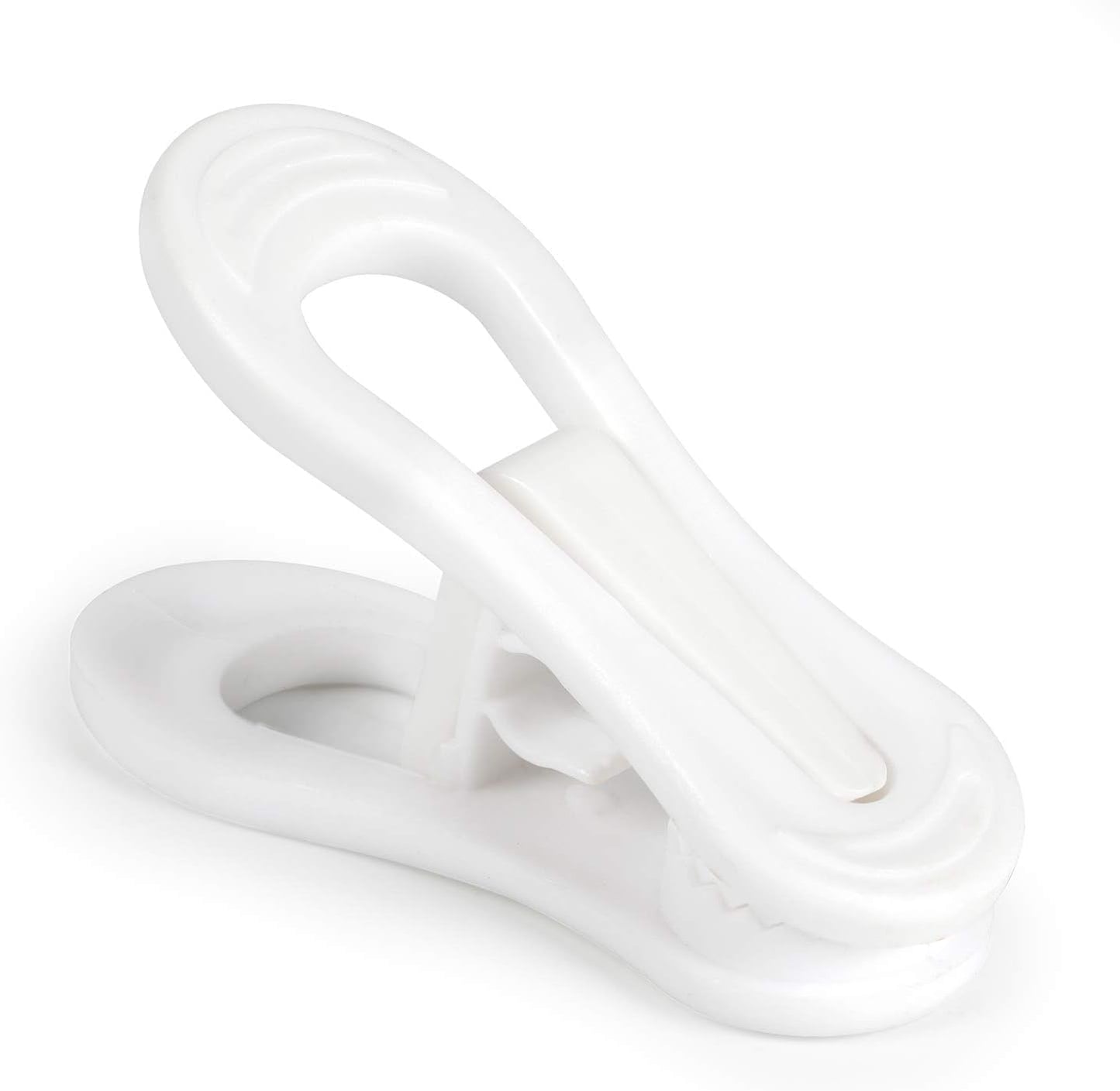Tinfol White Plastic Hanger Clips, 50 Pack Hanger Clips- Strong Pinch Grip Finger Clips for Plastic