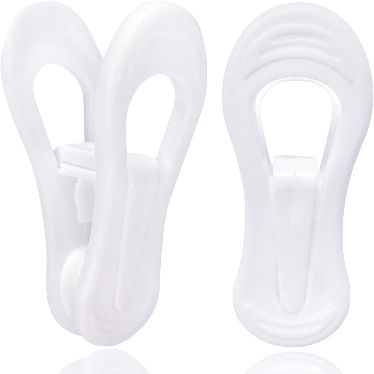 White Hanger Clips 50 Pack, Multi-Purpose Plastic Hangers Clips Perfect for Plastic Clothes