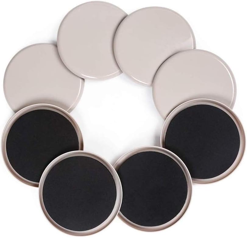 Ezprotekt 8 Pack Reusable Large Furniture Movers Sliders for Carpet, 5" Round Furniture Moving
