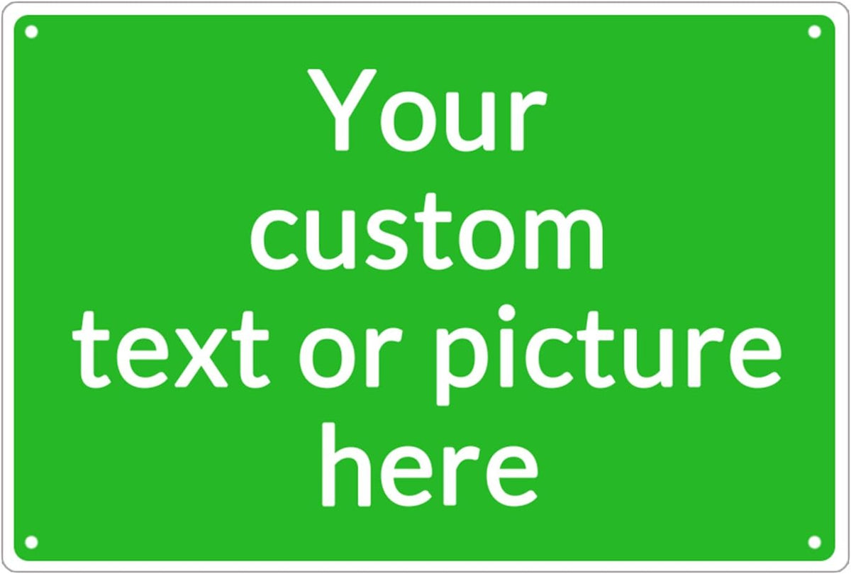 Personalized Aluminum Metal Signs - Weatherproof, Custom Text & Picture, Multiple Sizes, Hazard