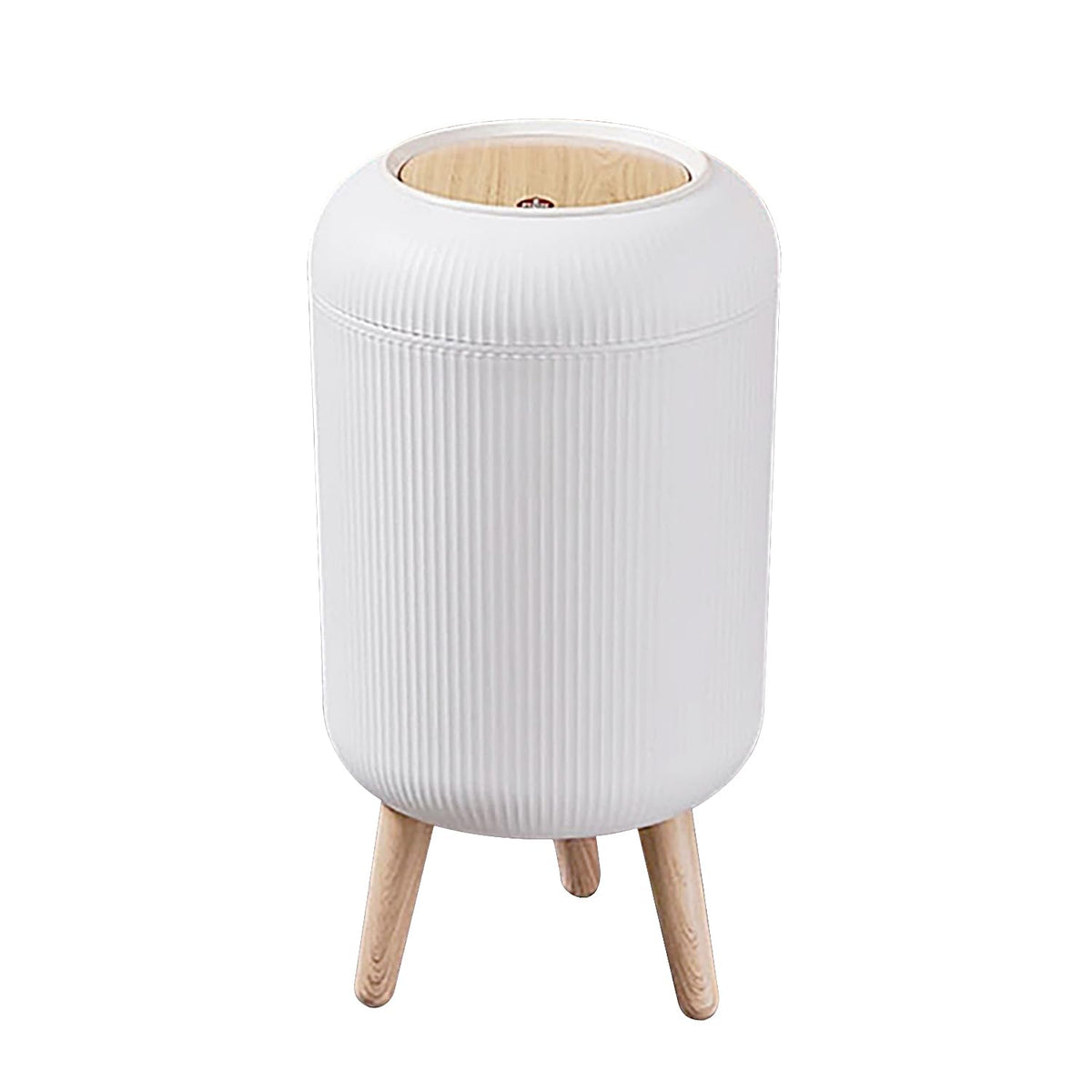 Trash Can With Lid for Bathroom, 2 Gallon/10 Liter Round Garbage Bin With Press Top, Plastic Modern