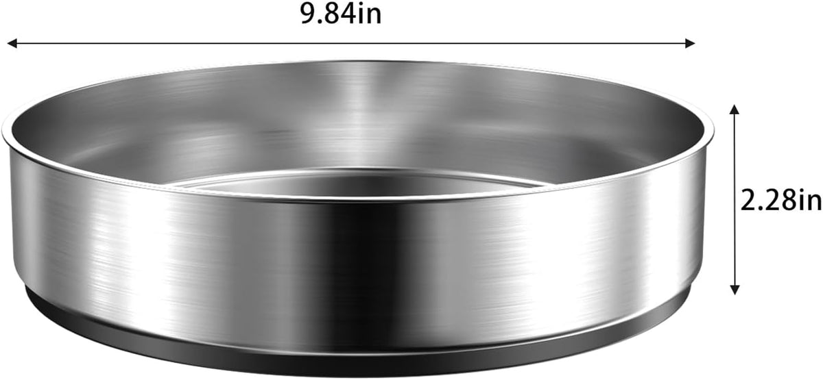 VAEHOLD Pantry Cabinet Lazy Susan Stainless Steel Black Spice Rack Turntable - Decorative Trays