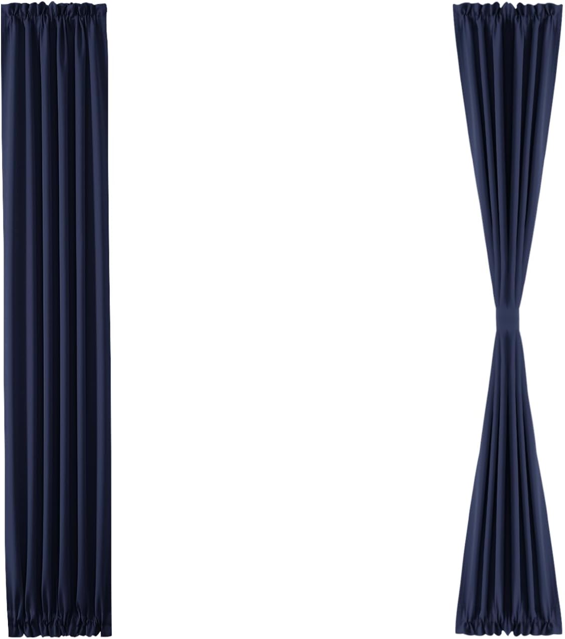 DWCN French Door Curtains – Rod Pocket Thermal Blackout Curtain for Doors with Glass Window
