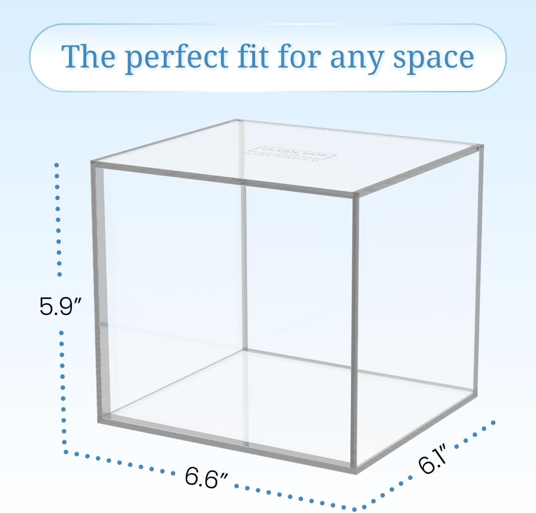 CLEAN SKIN CLUB Clear Acrylic Box for Clean Towels XL (NOT Included), Container For 50 Disposable