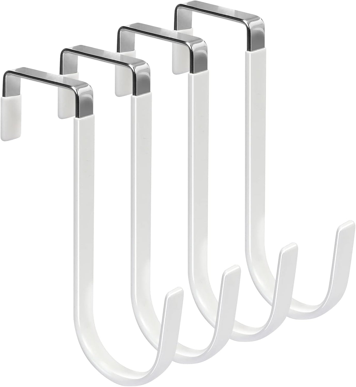 FYY Over The Door Hooks, 4 Pack Hangers Hooks with Rubber Prevent Scratches Heavy Duty Organizer