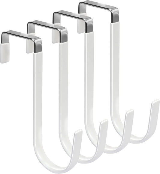 FYY Over The Door Hooks, 4 Pack Hangers Hooks with Rubber Prevent Scratches Heavy Duty Organizer
