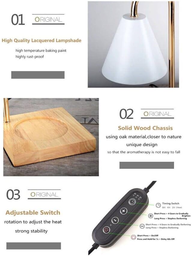 RUIWAN Essential Oil Diffuser Aromatherapy Melting Wax Lamp,Electric Wax Burner Dimmable Wax