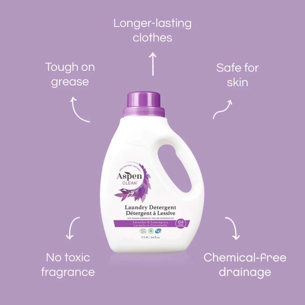 Natural Laundry Detergent Lavender & Lemongrass - 100% Natural, Organic, HE Liquid Laundry